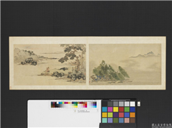 明人画幅集册　册　明毛继祖松崦停舟,绘画,山水,人物,树木,船,器用