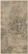 明文徵明兰亭修禊图　轴,绘画,经史-故事,树木,人物,山水,建筑,器用