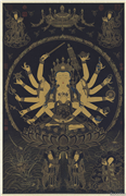 明人画准提菩萨　轴,绘画,佛道人物,花草,器用,山水