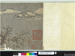 明沈周山水并题　卷,绘画,树木,建筑,船,器用,人物