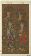 元人说经图　轴,绘画,佛道人物,器用,花草