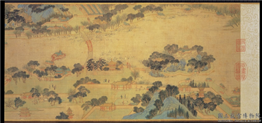 明文徵明西苑图　卷,绘画,建筑,山水,花草,树木,翎毛,走兽,人物