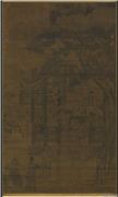 元人画冬室画禅　轴,绘画,人物,树木,建筑,山水,花草,经史-故事,器用