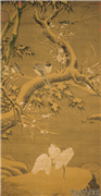元人瑞雪仙禽　轴,绘画,山水,树木,花草,翎毛