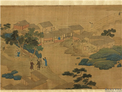 清梁亯观榜图　卷,绘画,器用,人物,走兽,建筑,树木,翎毛,车,山水,花草