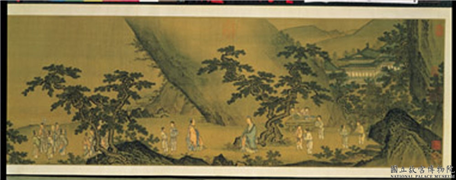 明石芮轩辕问道图　卷,绘画,人物,佛道人物,经史-故事,树木,建筑,器用,花草,山水