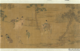 宋徽宗十八学士图 　卷,绘画,经史-故事,人物,建筑,走兽,山水,树木,花草,翎毛,器用