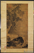 明戴进听泉图　轴,绘画,山水,人物,树木