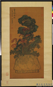 明姚绶九芝衍庆图　轴,绘画,山水,花草,器用