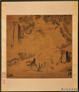 明吴伟画刘海蟾　轴,绘画,经史-故事,佛道人物,水中动植物,树木,山水,花草