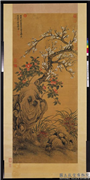 明邵宝梅花山茶　轴,绘画,山水,花草