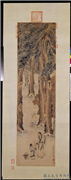 明钱谷画采芝图　轴,绘画,树木,花草,走兽,佛道人物,器用,人物