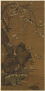 明王谷祥画花鸟　轴,绘画,山水,花草,翎毛