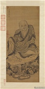 明吴彬画罗汉（第四嘎礼嘎尊者）　轴,绘画,佛道人物,器用