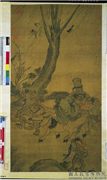 明李士达寒林锺馗　轴,绘画,佛道人物,翎毛,走兽,器用,花草,树木