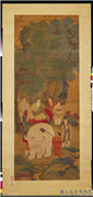 明丁云鹏扫象图　轴,绘画,经史-故事,佛道人物,走兽,树木,器用,山水,花草
