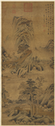 明董其昌虞山雨霁　轴,绘画,山水,建筑,树木