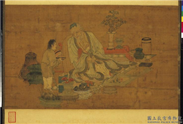 明郑重长生仙桂图　轴,绘画,祥瑞,人物,花草,器用