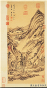 清王时敏仿黄公望浮岚暖翠图　轴,绘画,山水,建筑,树木