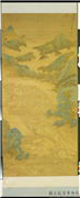清王翬蛟门晓发图　轴,绘画,山水,建筑,船,人物,树木