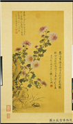 清恽寿平画菊花　轴,绘画,花草