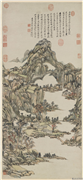 清王原祁仿黄公望秋山　轴,绘画,山水,建筑,树木