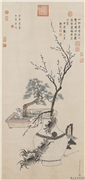 清邹一桂岁朝图　轴,绘画,水中动植物,器用,树木,花草,节令与二十四节气