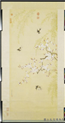 清邹一桂杏花燕子　轴,绘画,花草,树木,翎毛