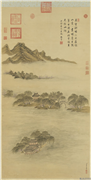 清董邦达苏堤春晓　轴,绘画,山水,树木,花草,建筑