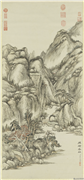 清董邦达画烟磴香林　轴,绘画,山水,树木,建筑,船
