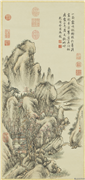 清董邦达霜林萧寺图　轴,绘画,建筑,山水,树木