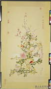 清钱维城画万汇熙春图　轴,绘画,花草