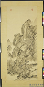清钱维城夏山欲雨　轴,绘画,山水,树木,建筑
