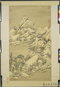 清钱维城雪浦归帆图　轴,绘画,山水,树木,建筑,船