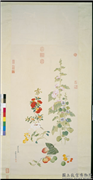 清钱维城画天中瑞景　轴,绘画,花草,果蔬,食品