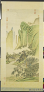 清永瑢松壑层轩　轴,绘画,山水,树木,人物,器用,建筑,翎毛
