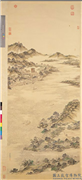 清关槐黄鹤楼图　轴,绘画,山水,人物,树木,建筑,船