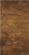 元人寒林茗话　轴,绘画,山水,船,人物,建筑,树木,花草,走兽,器用