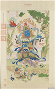 清姚文瀚画南方增长天王像　轴,绘画,器用,佛道人物,树木,花草