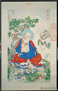 清姚文瀚画第十八嘎沙鸦巴达喇玛尊者　轴,绘画,佛道人物,山水,人物,器用,树木