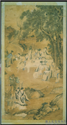 清谢遂画人物　轴,绘画,人物,经史-故事,山水,建筑,器用,树木,花草
