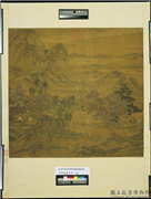 清彦麟画秋景　轴,绘画,山水,走兽,建筑,器用,树木,人物