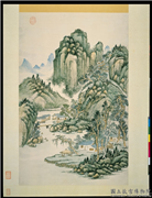 无款清晖娱景　轴,绘画,山水,建筑,树木,器用,人物