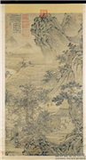 明谢时臣豳风图　轴,绘画,经史-故事,山水,五谷,人物,建筑,树木,器用