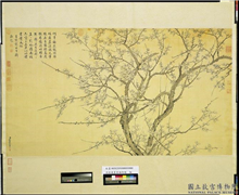 清钱载画墨梅御题　轴,绘画,花草