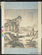清张宗苍画云巘山楼　轴,绘画,山水,建筑,人物,树木