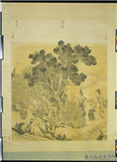 清金廷标孟母移居　轴,绘画,经史-故事,人物,树木,山水,器用,花草