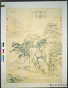 清徐扬绘鹅子图御题　轴,绘画,经史-故事,山水,人物,树木,翎毛,建筑,器用