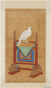 清艾启蒙画白鹰　轴,绘画,翎毛,器用