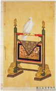 清贺清泰画白鹰　轴,绘画,翎毛,花草,器用
